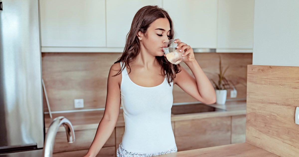 someone drinking water